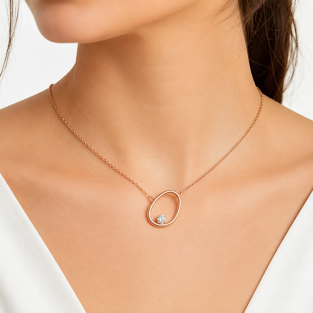 Ivy diamond pendant necklace worn