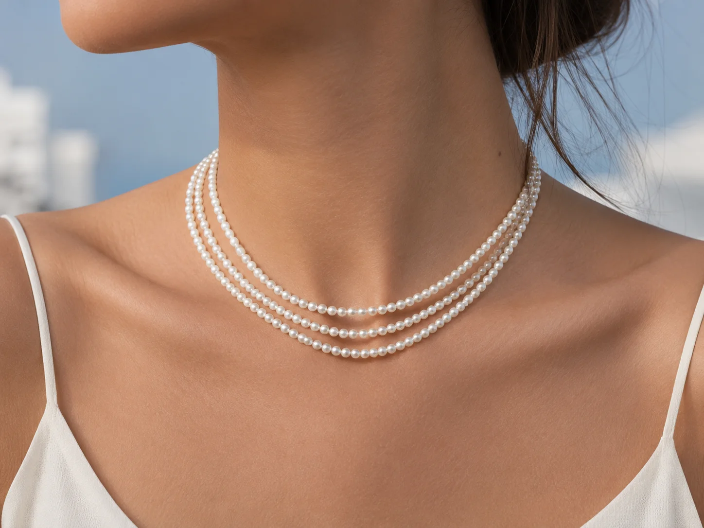 Closeup of an elegant woman wearing fine jewellery